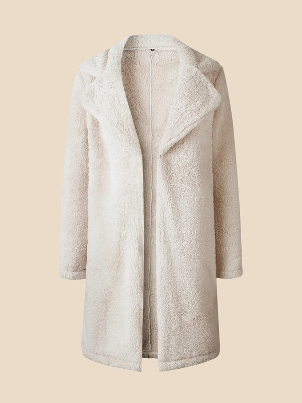 Classic Long Wool Blend Coat with Lapel Collar