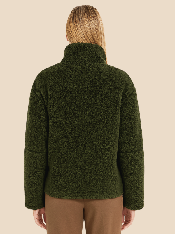 Cozy Zip-Up Fleece Jacket with High Collar