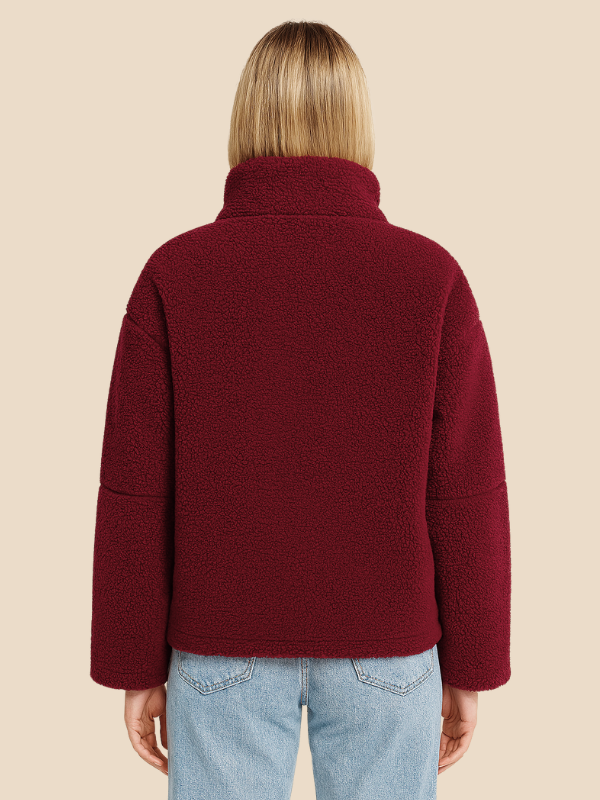 Cozy Zip-Up Fleece Jacket with High Collar