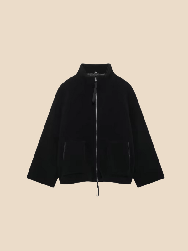 Cozy Zip-Up Fleece Jacket with High Collar