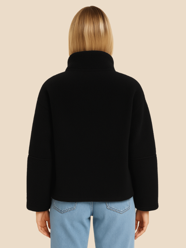 Cozy Zip-Up Fleece Jacket with High Collar