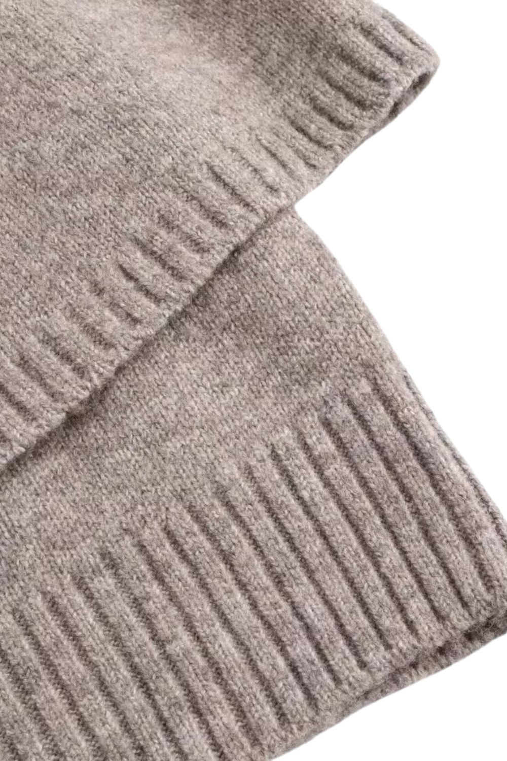 Button-Front Knit Cape Sweater