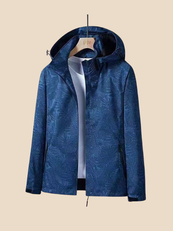 Waterproof Hooded Rain Jacket with Zipper Pockets