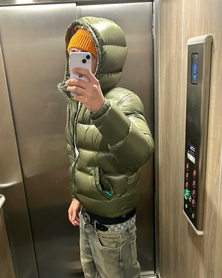 Glossy Hooded Short Puffer Jacket