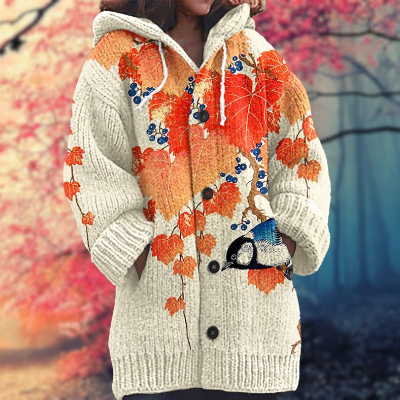 Hooded Pattern Knit Cardigan for Cozy Everyday Style