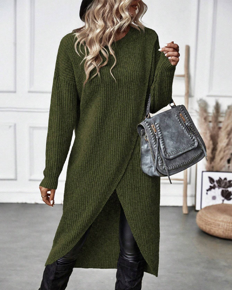 Asymmetrical Knit Tunic Sweater