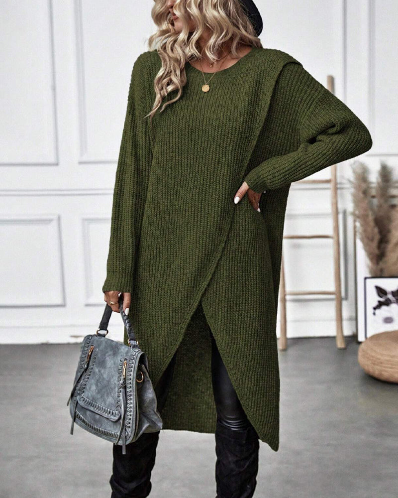 Asymmetrical Knit Tunic Sweater