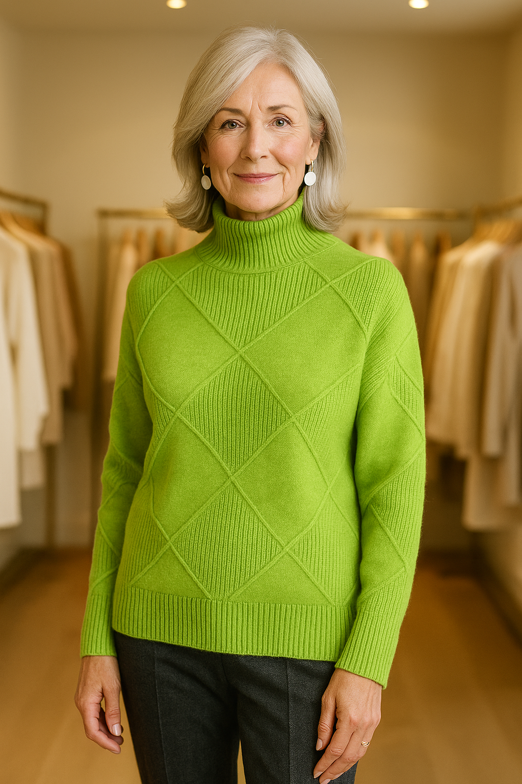 Textured Turtleneck Knit Sweater for Elegant Everyday Comfort