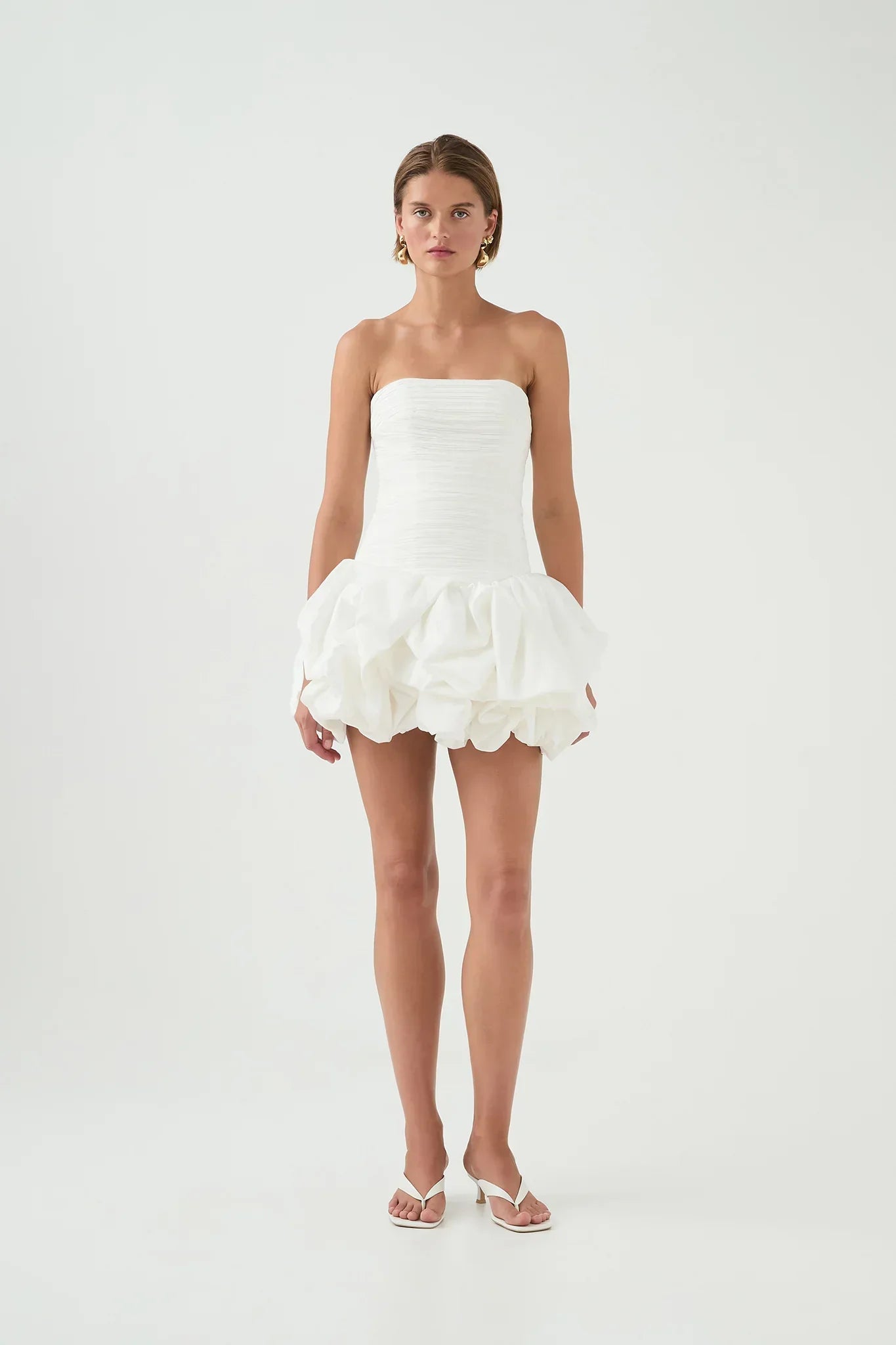 Strapless Bubble Hem Mini Dress