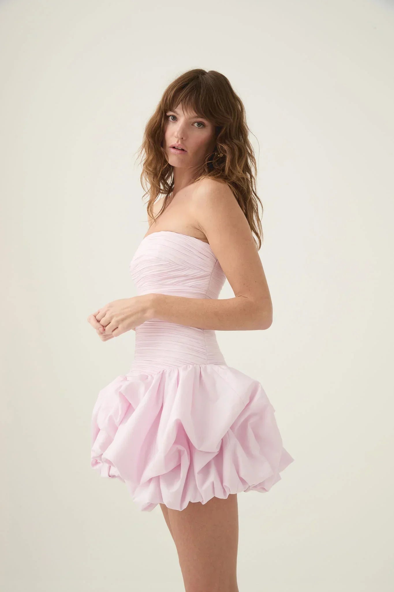 Strapless Bubble Hem Mini Dress