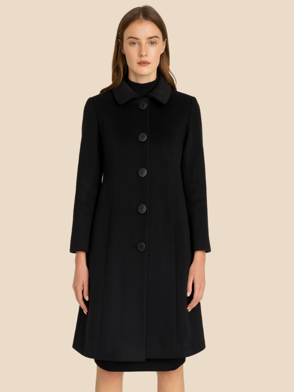 Elegant Long Wool Blend Coat for Women