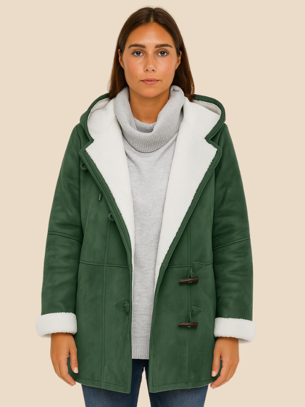 Women’s Hooded Sherpa-Lined Toggle Coat