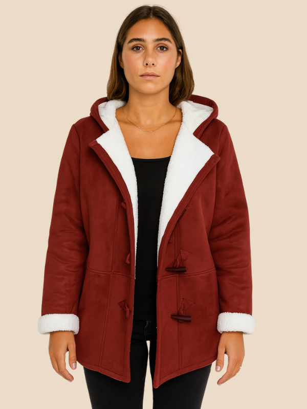 Women’s Hooded Sherpa-Lined Toggle Coat