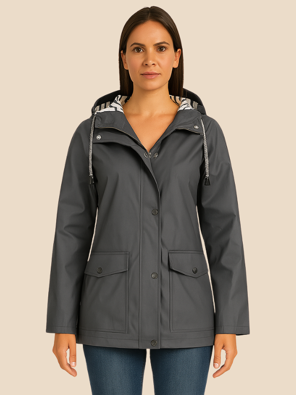 Waterproof Hooded Parka Jacket with Pockets