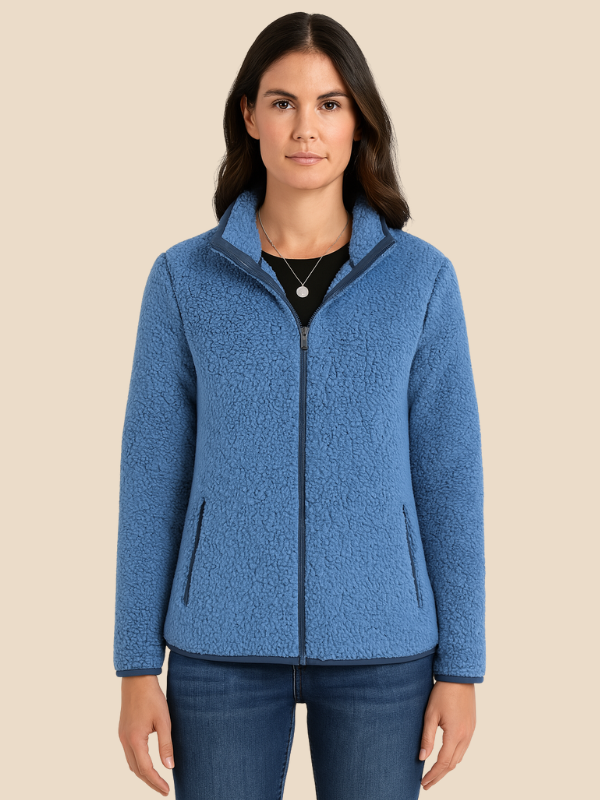 Women’s Soft Fleece Zip-Up Jacket with Pockets