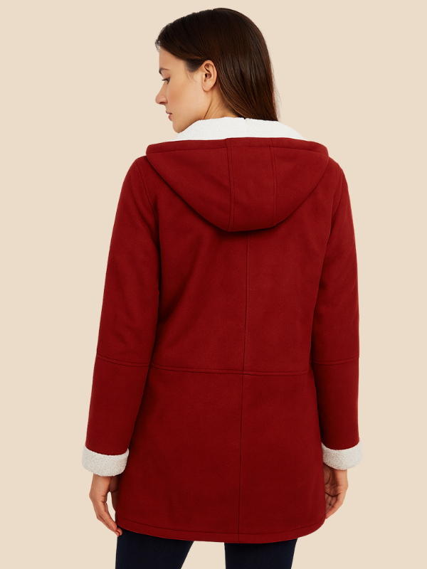 Women’s Hooded Sherpa-Lined Toggle Coat
