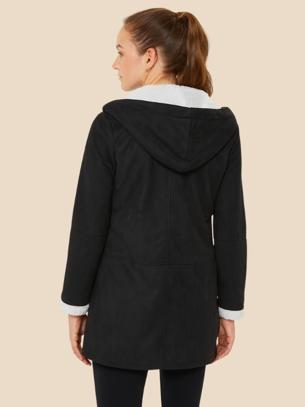 Women’s Hooded Sherpa-Lined Toggle Coat