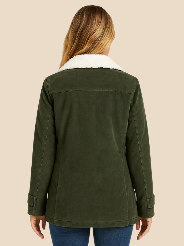 Corduroy Sherpa-Lined Button Front Jacket