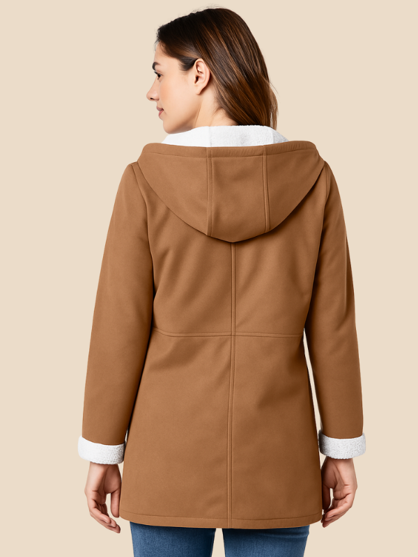 Women’s Hooded Sherpa-Lined Toggle Coat