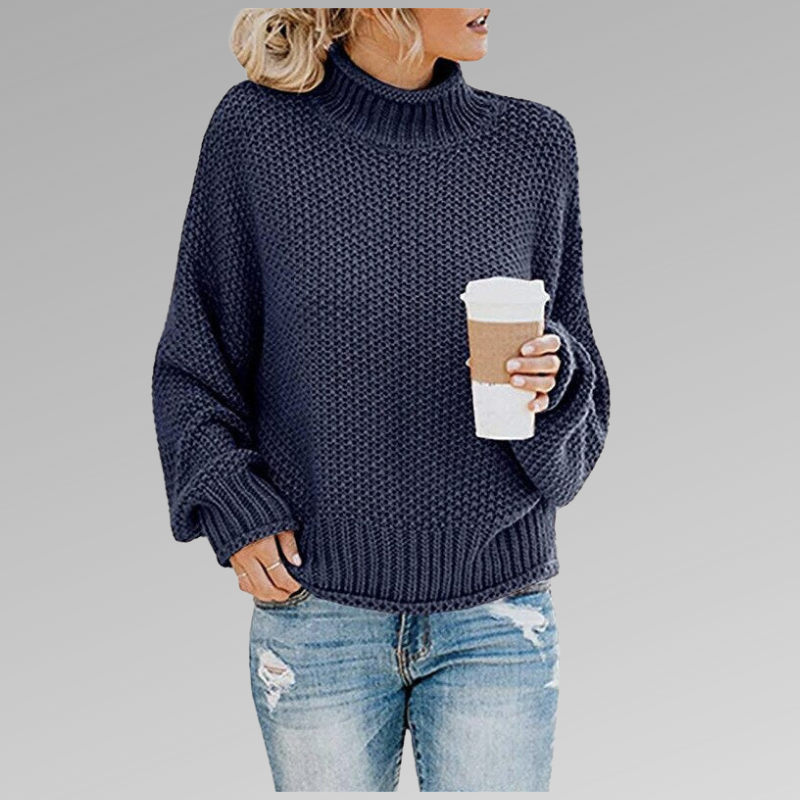 Chunky Knit Turtleneck Sweater for Women