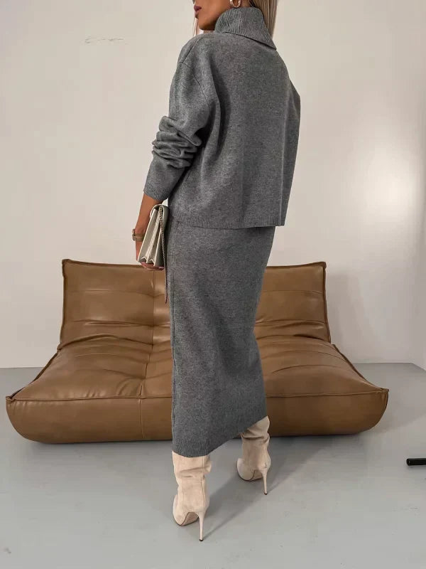 Cozy Knit Long Sleeve Sweater Dress