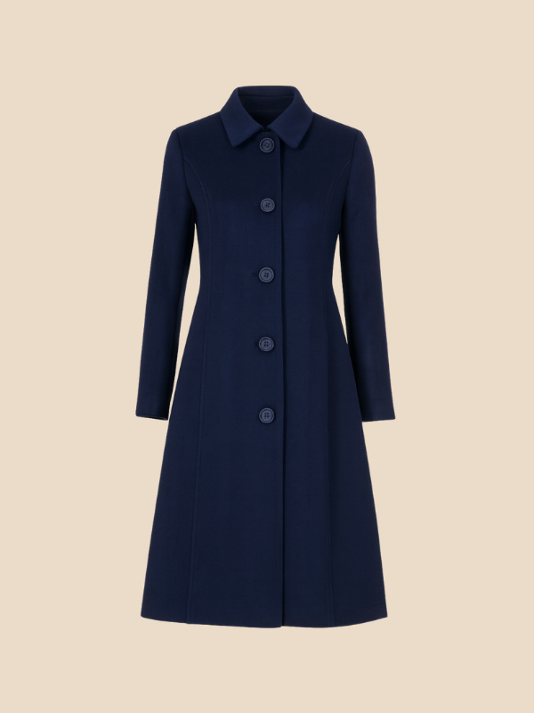 Elegant Long Wool Blend Coat for Women