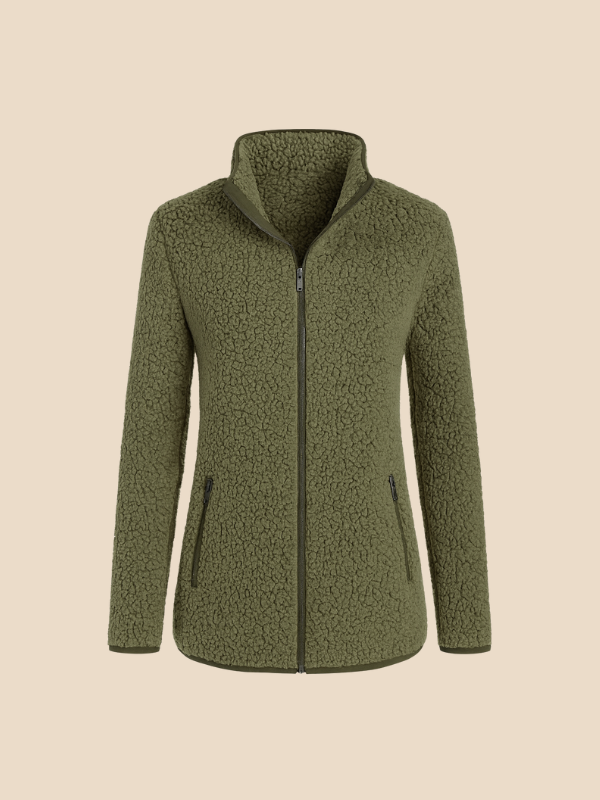 Women’s Soft Fleece Zip-Up Jacket with Pockets