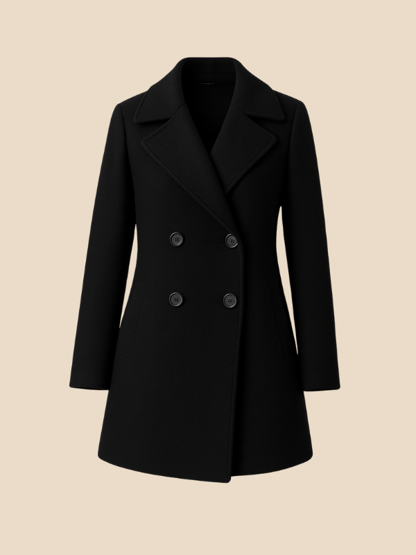 Women’s Double-Breasted Wool Blend Coat