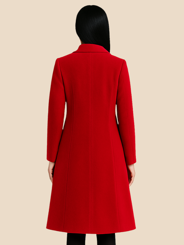 Elegant Long Wool Blend Coat for Women