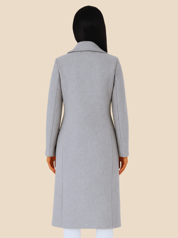 Women’s Long Double-Breasted Wool Blend Coat
