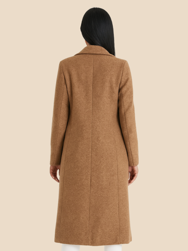 Women’s Long Double-Breasted Wool Blend Coat