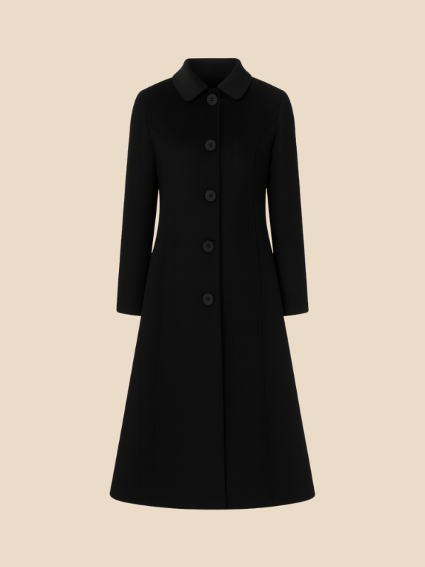 Elegant Long Wool Blend Coat for Women
