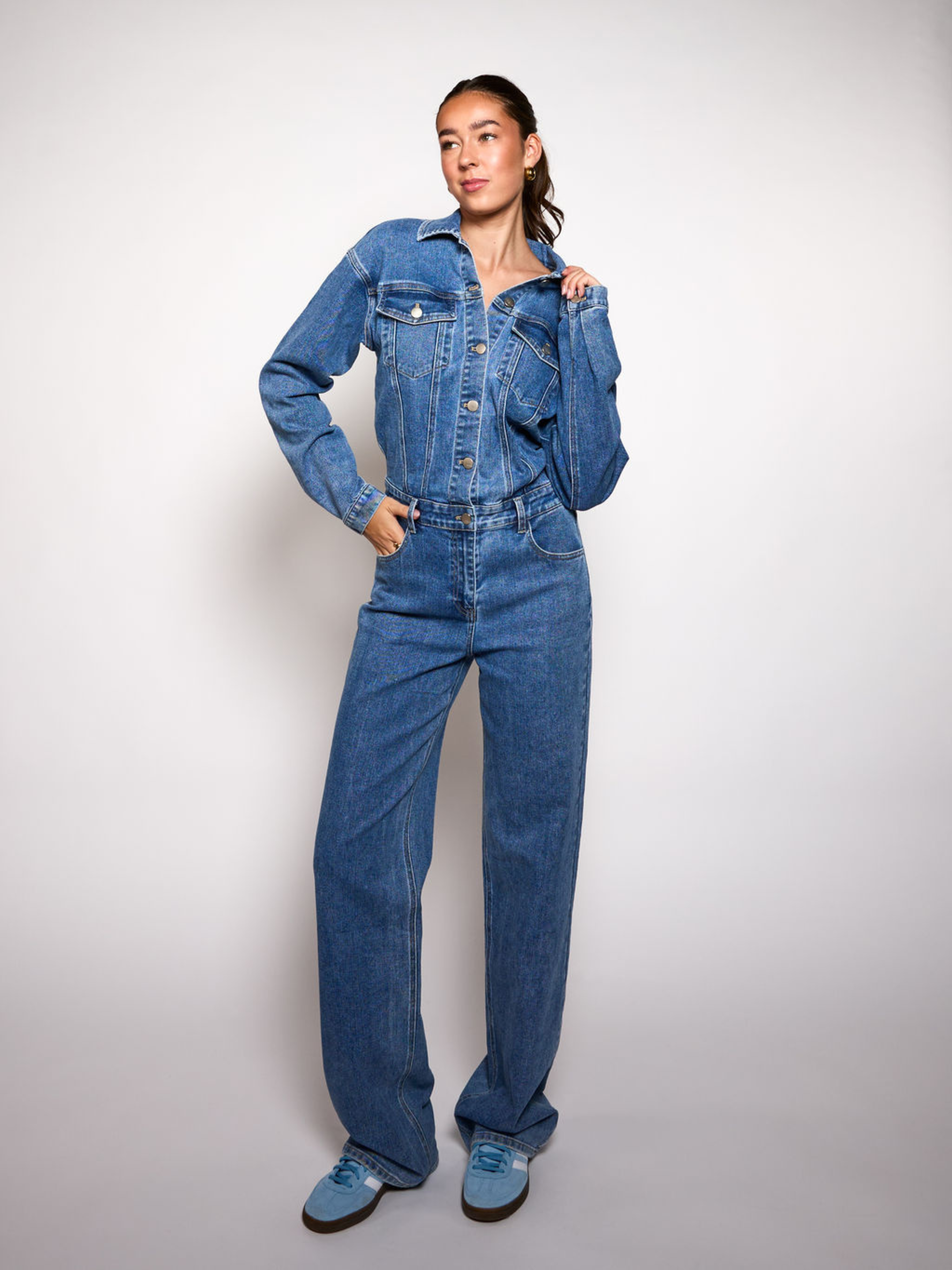 Relaxed Fit Denim Jacket and Jeans Set