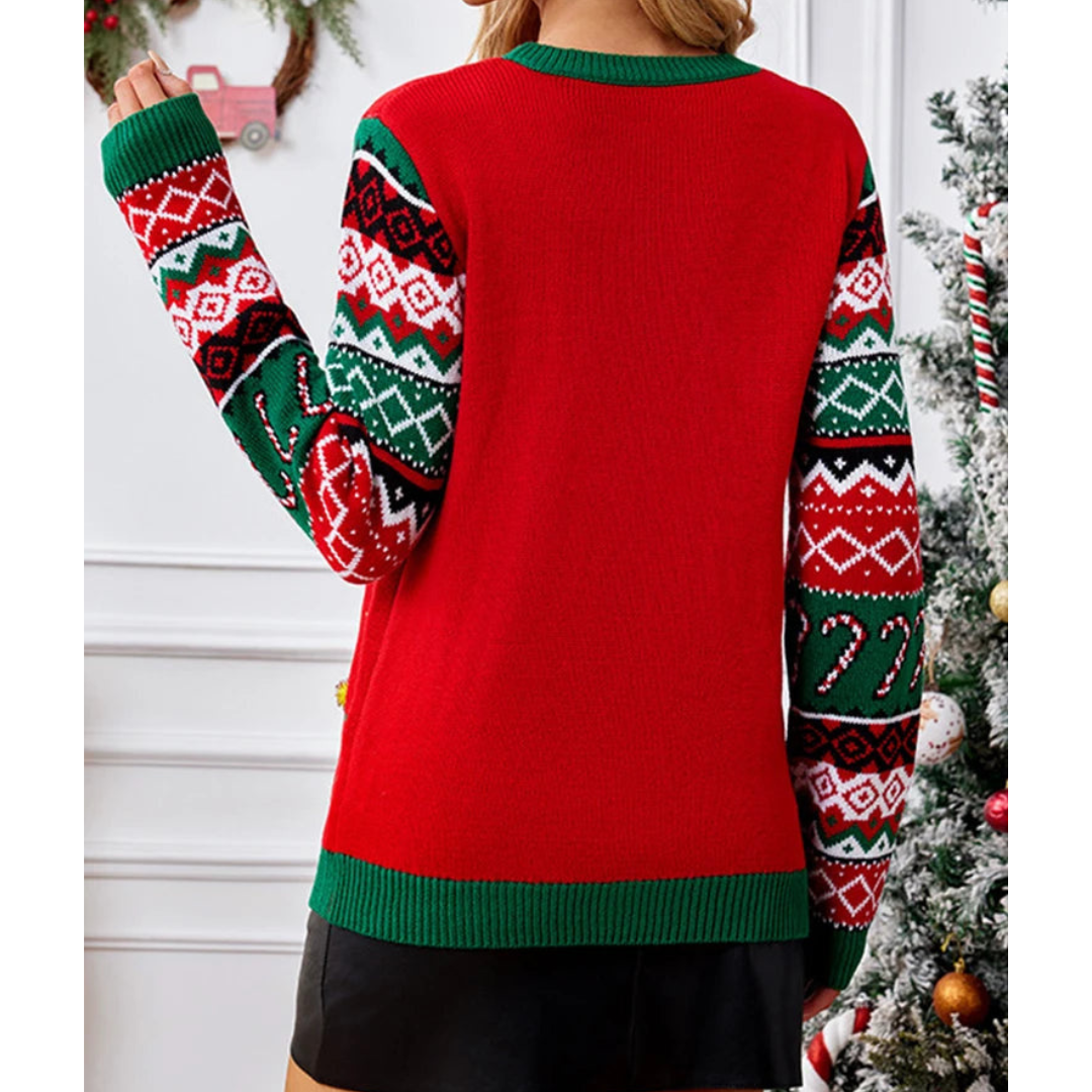 Festive Graphic Knit Sweater for Cozy Holiday Style