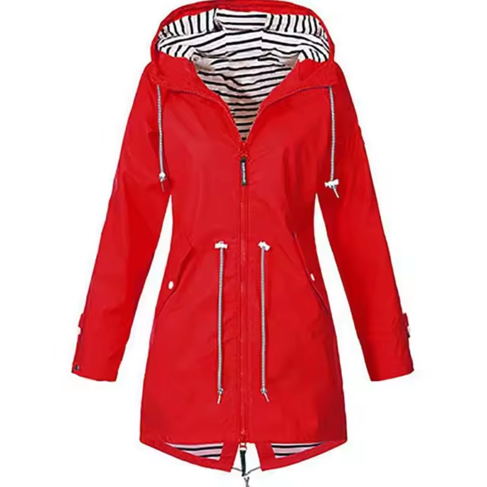 Long Hooded Zip Jacket for Stylish All-Weather Comfort