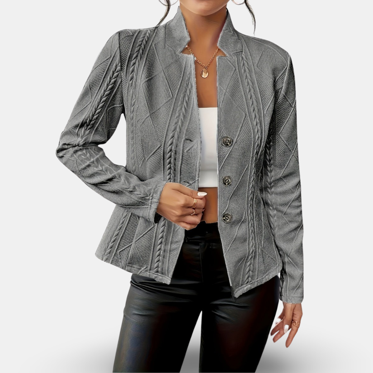 Tailored Button Front Blazer Jacket