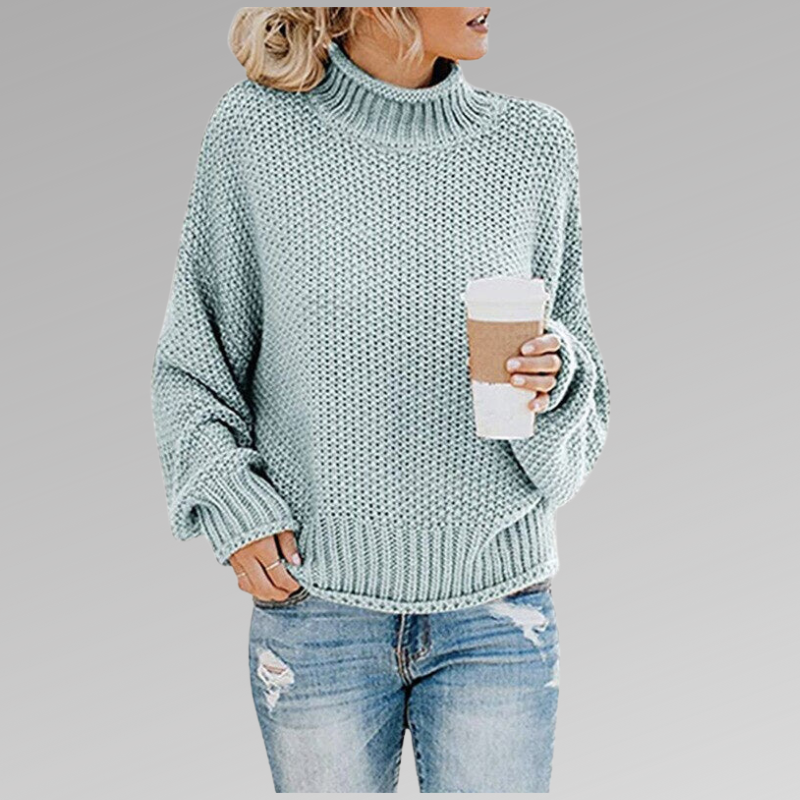 Chunky Knit Turtleneck Sweater for Women