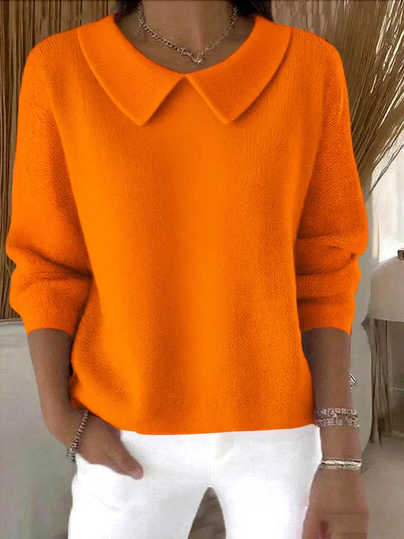 Peter Pan Collar Knit Top for Soft Elegant Everyday Style