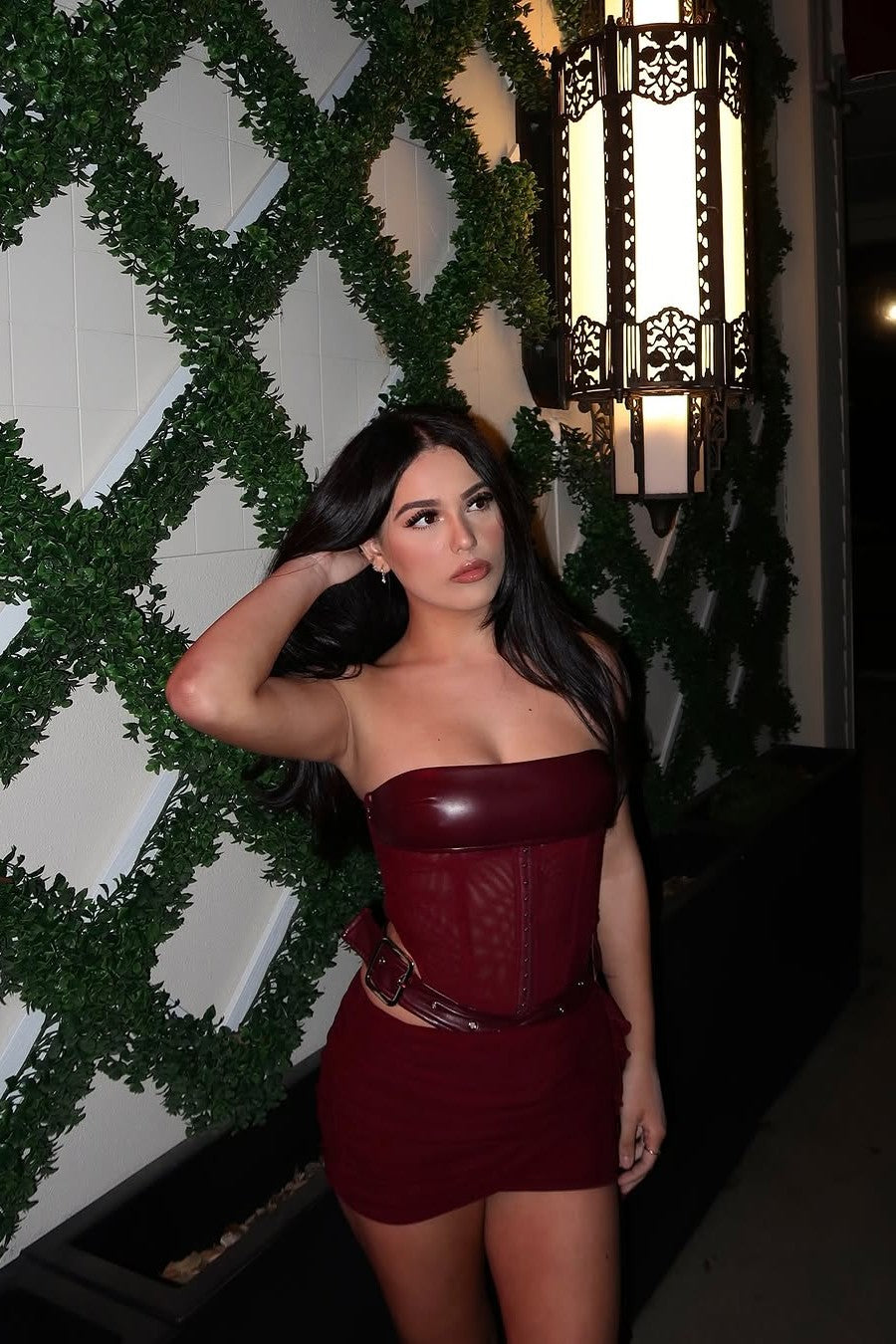 Leather Corset Mini Dress for Women