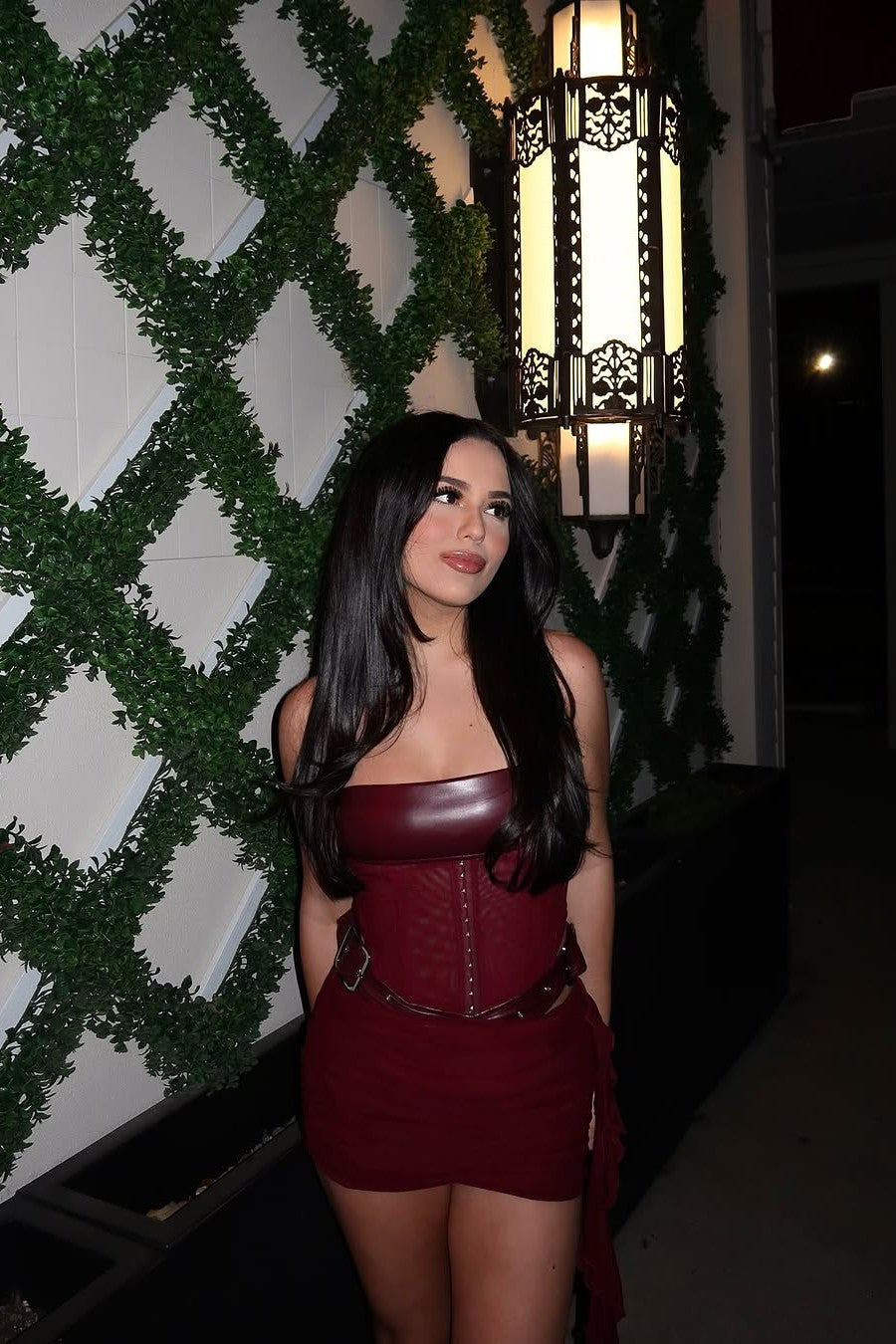 Leather Corset Mini Dress for Women