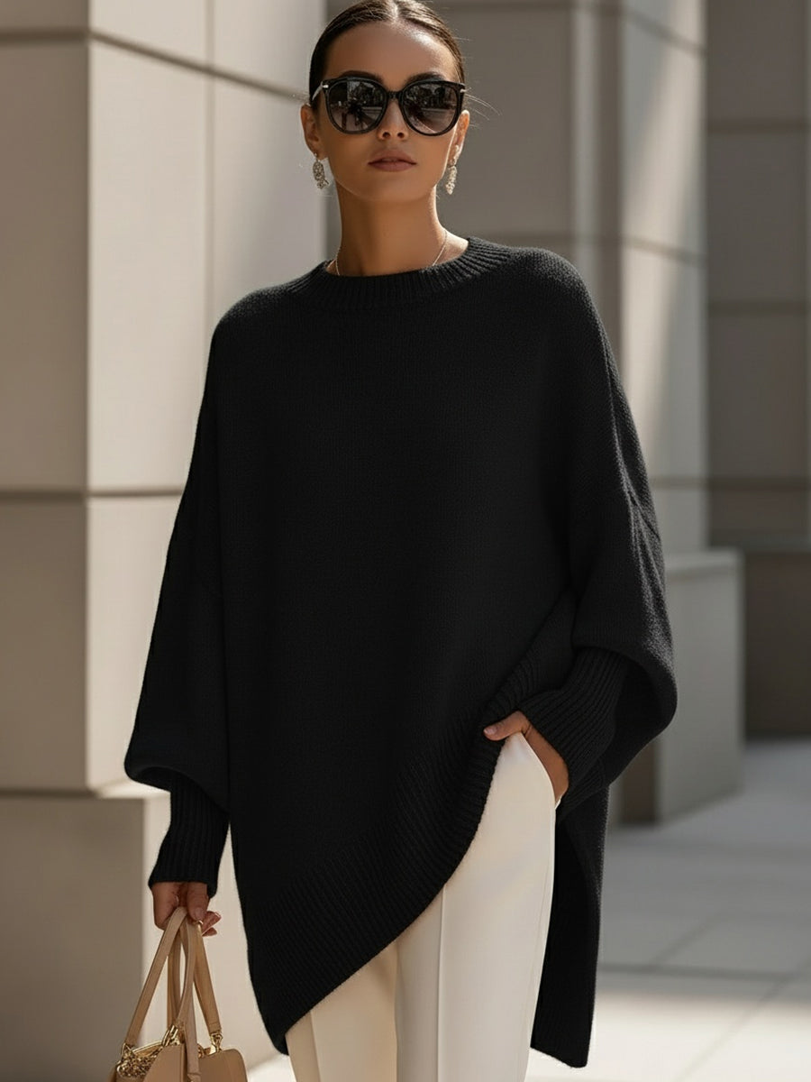 Relaxed Oversized Knit Poncho Sweater