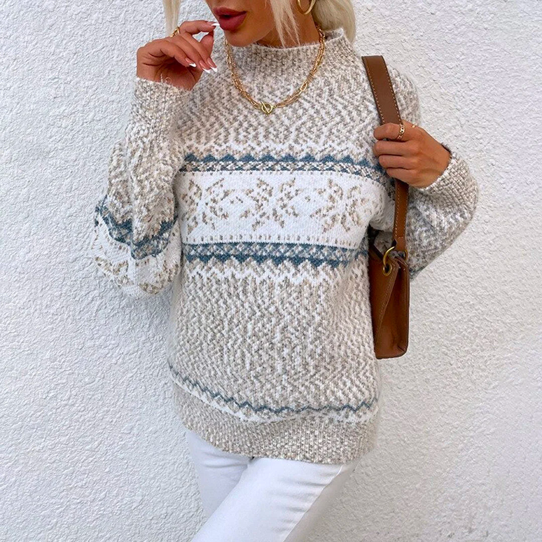 Cozy Nordic Pattern Knit Winter Sweater