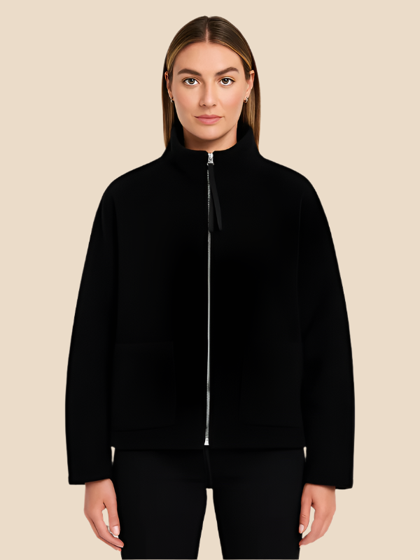 Cozy Zip-Up Fleece Jacket with High Collar