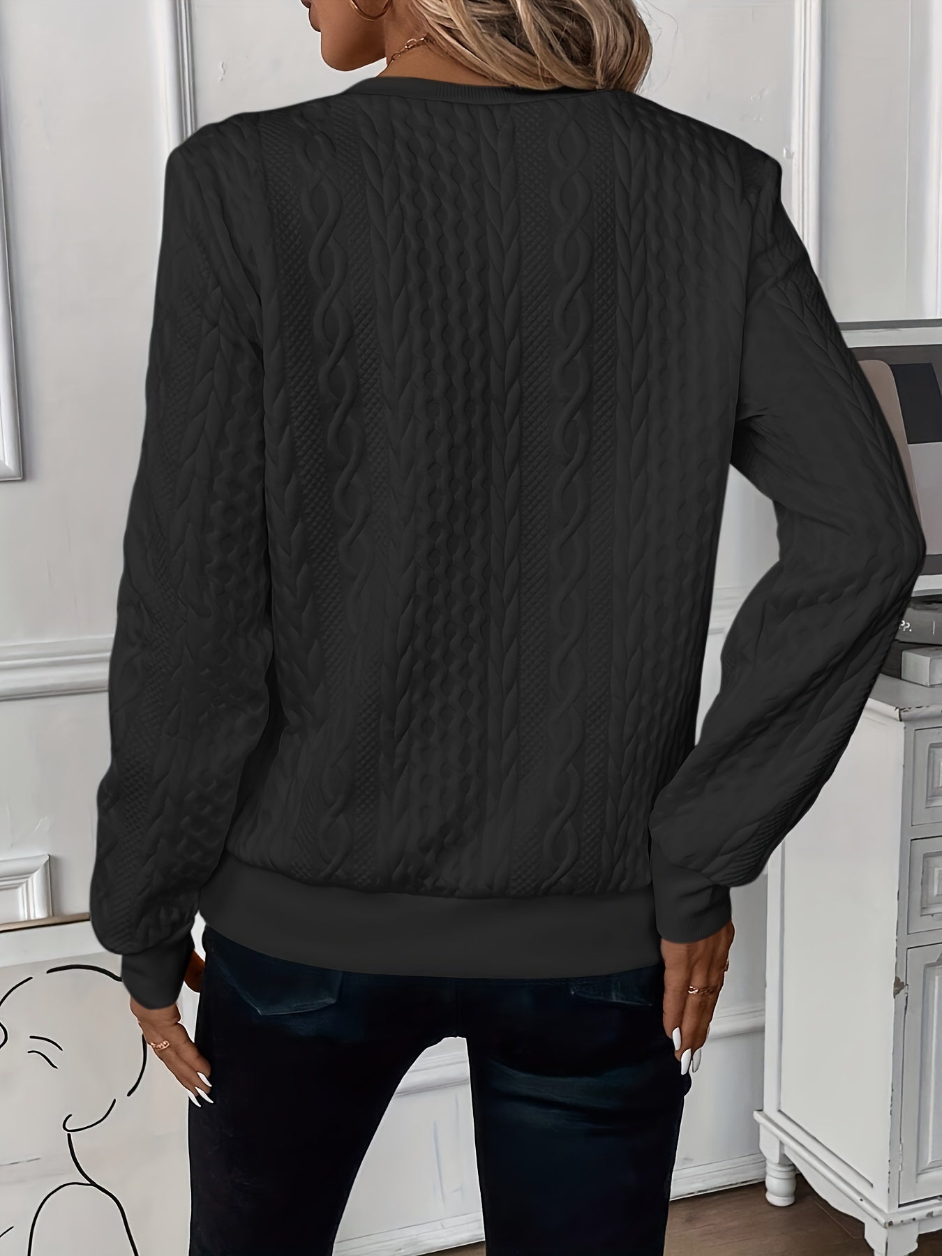 Cable Knit Half Zip Pullover Sweater