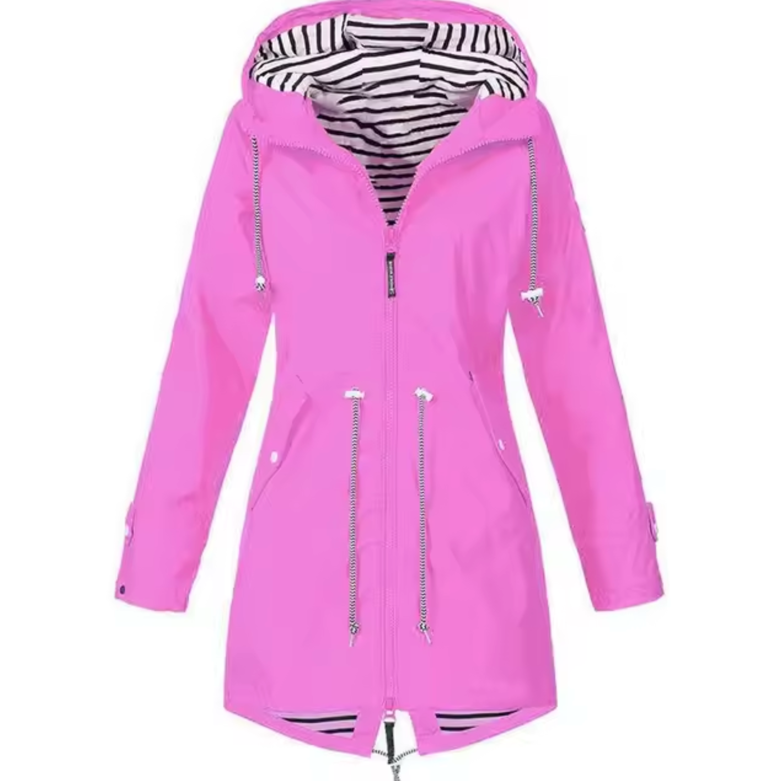 Hooded Drawstring Zip Jacket for Everyday Weather Protection