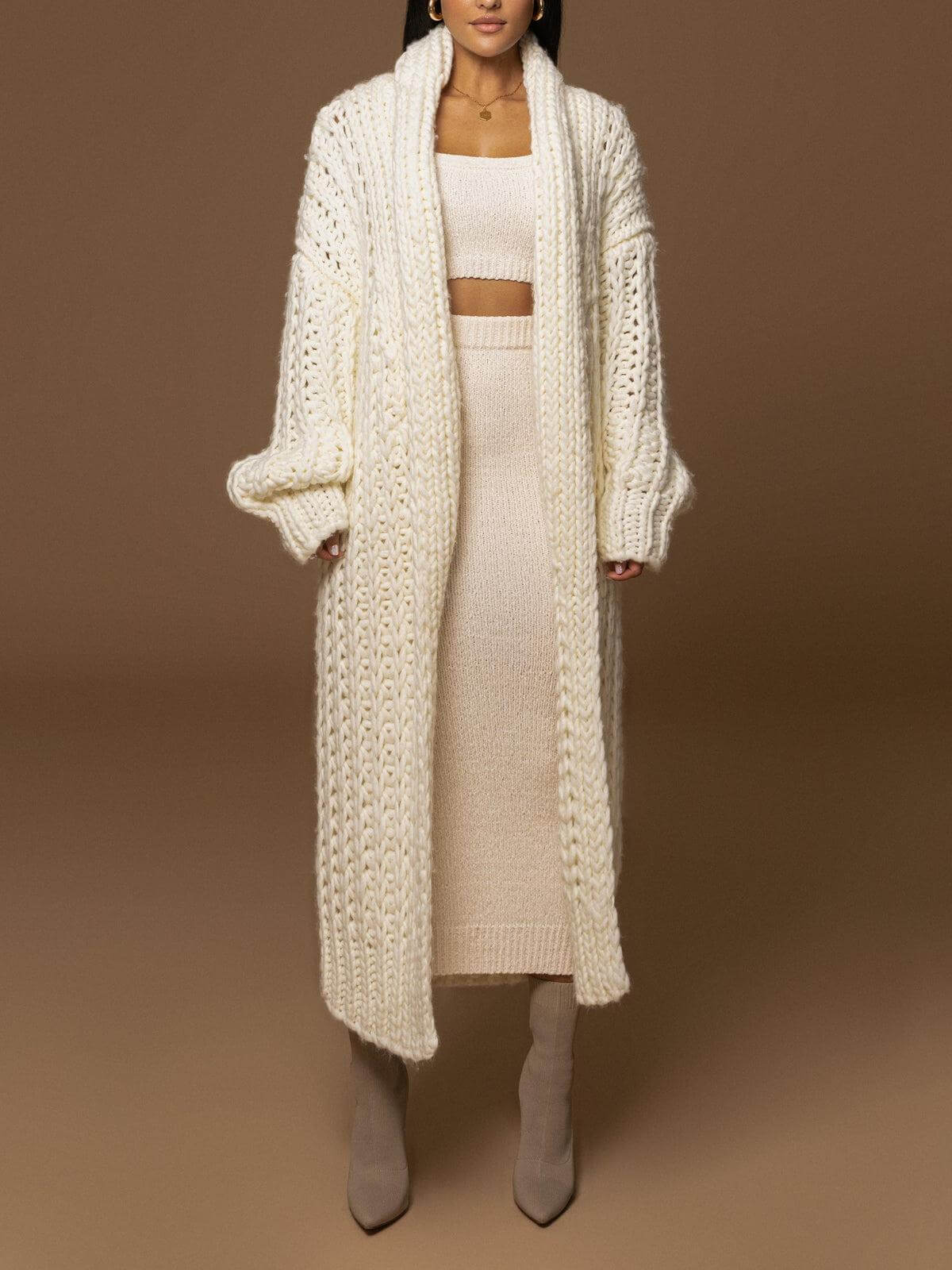 Long Chunky Knit Cardigan for Cozy Layering