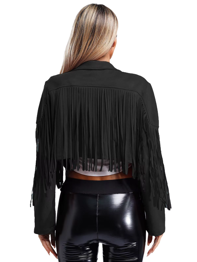 Suede Fringe Cropped Jacket