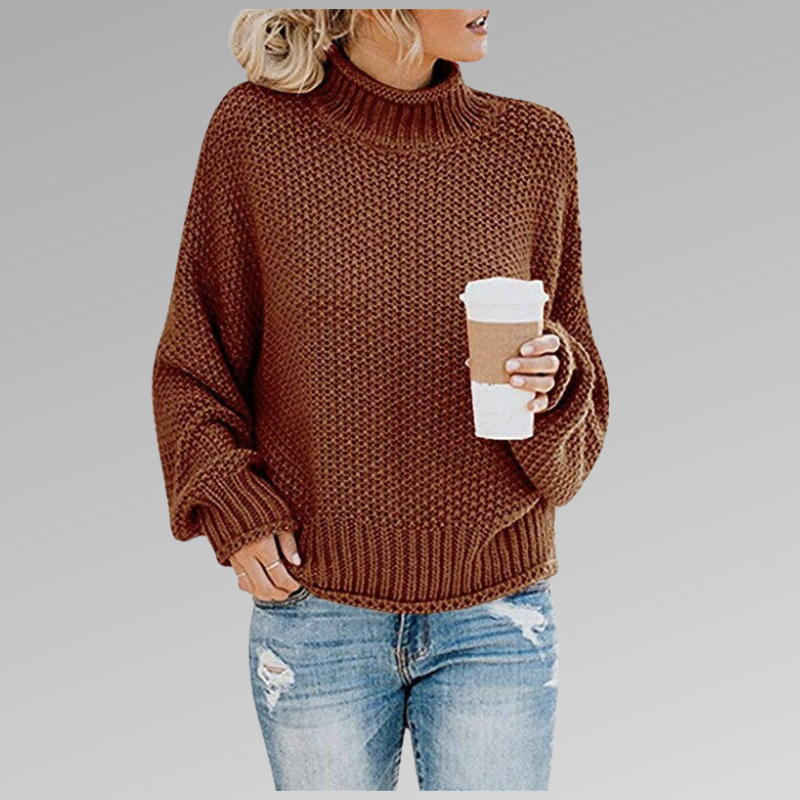 Chunky Knit Turtleneck Sweater for Women