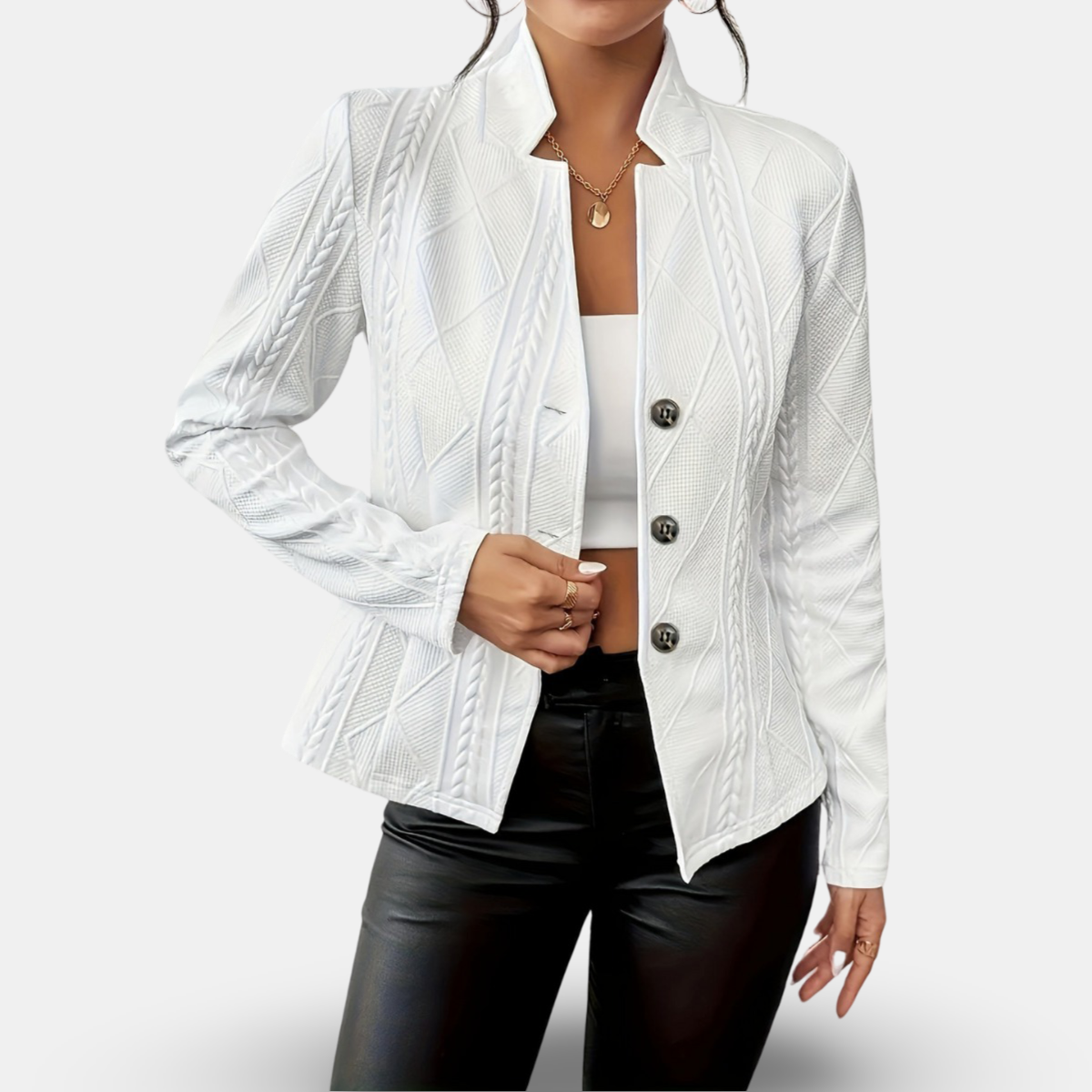 Tailored Button Front Blazer Jacket