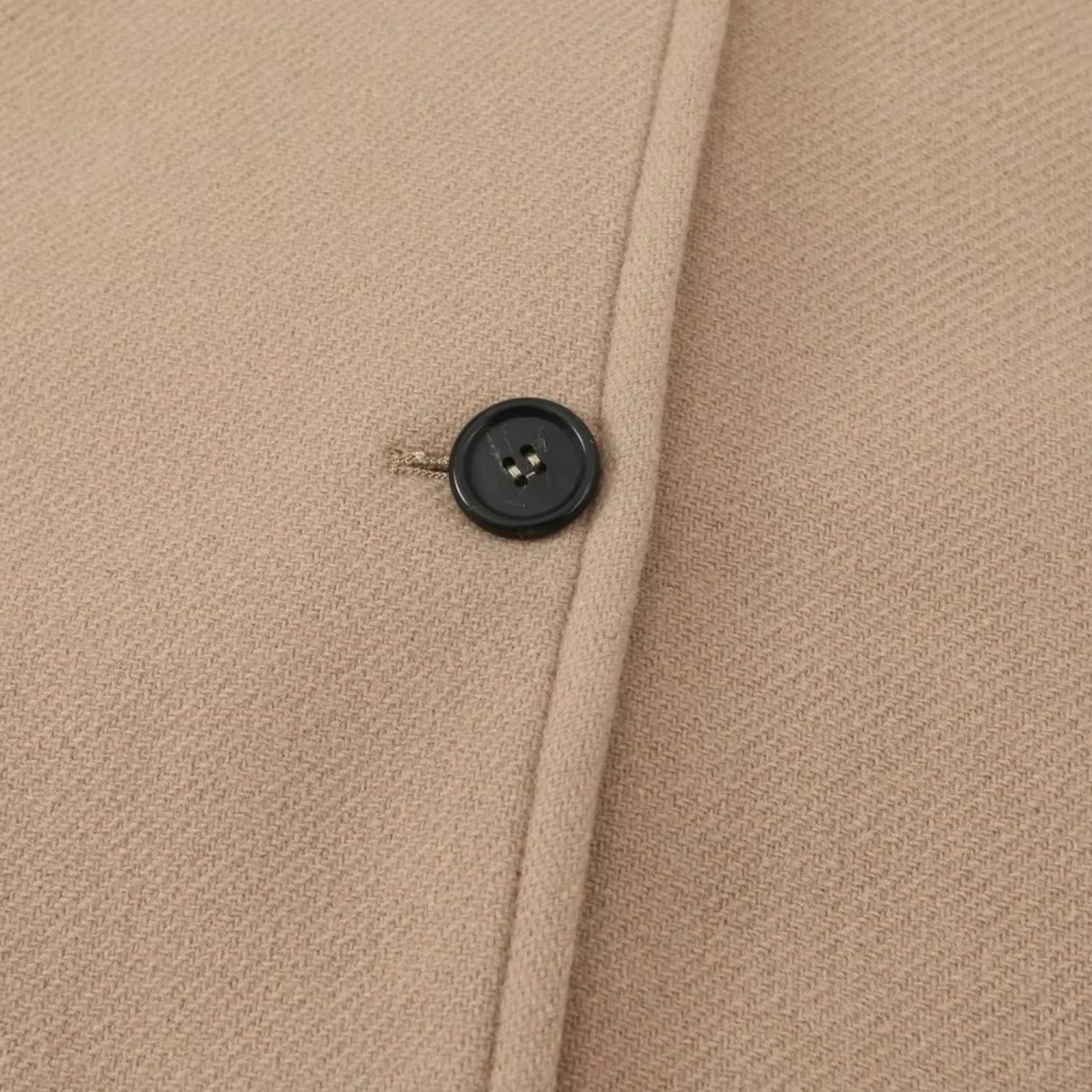 Women’s Minimalist Wool Blend Short Coat with Button Front